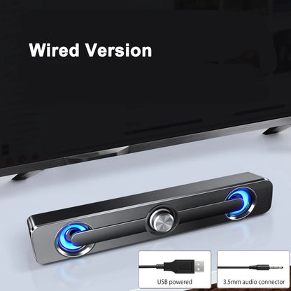 Wireless Portable Stereo 4D Speaker Bar Bluetooth Dual Speaker 360degree Surround Sound Compatible with Computer Projector Phone