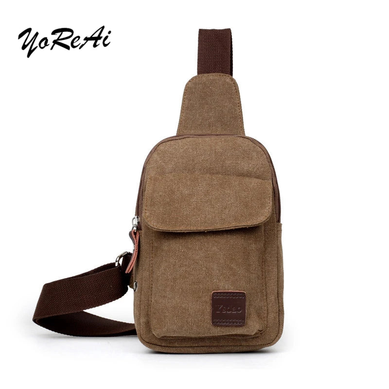 YoReAi Men Casual Canvas Usb Charging Chest Bag Messenger Sling Pack Design Practical Shoulder Bags for Male Crossbody Sac a Dos