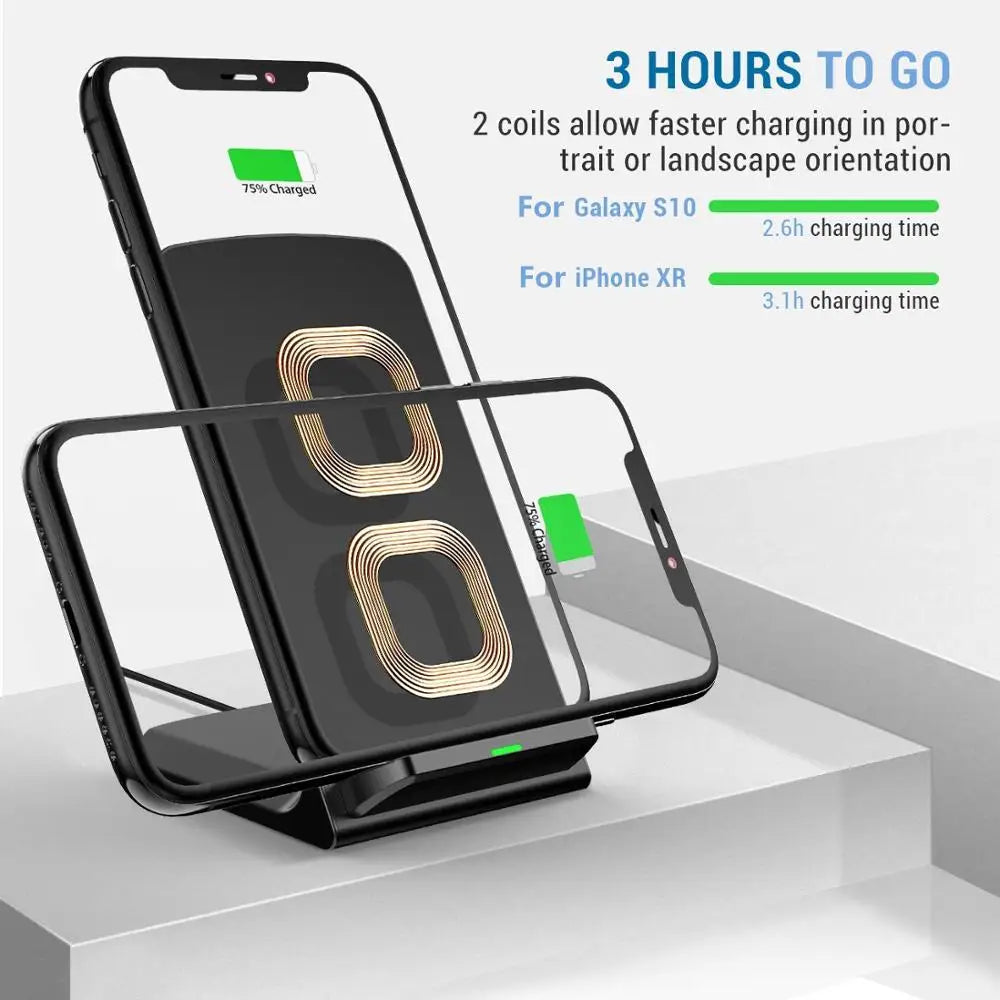 15W Wireless Charger Stand for iPhone 16 15 14 13 12 11 Pro XS XR X Fast Charging Station Dock for Samsung S24 S23 Phone Charger