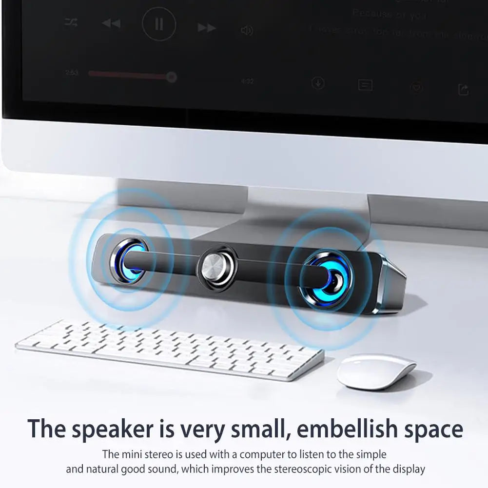 Wireless Portable Stereo 4D Speaker Bar Bluetooth Dual Speaker 360degree Surround Sound Compatible with Computer Projector Phone