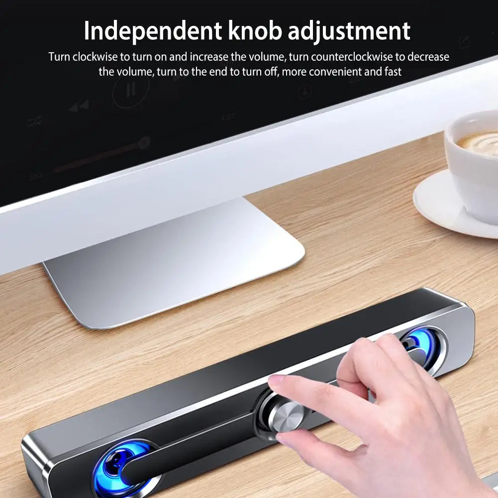 Wireless Portable Stereo 4D Speaker Bar Bluetooth Dual Speaker 360degree Surround Sound Compatible with Computer Projector Phone