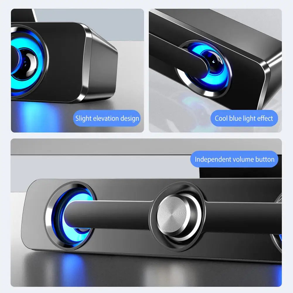 Wireless Portable Stereo 4D Speaker Bar Bluetooth Dual Speaker 360degree Surround Sound Compatible with Computer Projector Phone