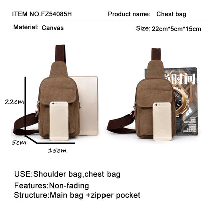 YoReAi Men Casual Canvas Usb Charging Chest Bag Messenger Sling Pack Design Practical Shoulder Bags for Male Crossbody Sac a Dos