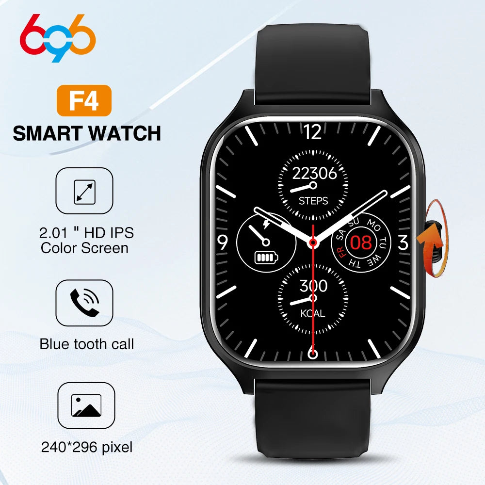 2024 New 2.01&quot; Men Women Blue Tooth Call Smart Watch Sport Fitness Heart Rate Sleep Monitor Bracelet Music Weather Smartwatch