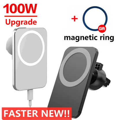 100W New magnetic Fast Car wireless car charger vent for iPhone 15/13 Pro Max/14/12/11 Pro Max mini magnetic phone holder