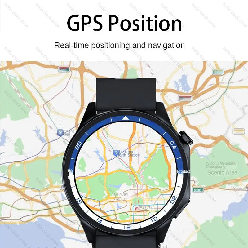 ساعة ذكية OPPO 2024 مقاس 1.43 بوصة AMOLED 2G ROM GPS Position NFC Compass Clock Bluetooth Call ساعة ذكية للرجال والنساء لنظام IOS وAndroid