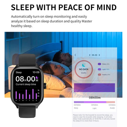 2024 New 2.01&quot; Men Women Blue Tooth Call Smart Watch Sport Fitness Heart Rate Sleep Monitor Bracelet Music Weather Smartwatch