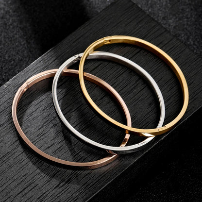 Simple Lovers Woman Men Stainless Steel Bracelets Charm Bangle Feminina Trendy Jewelry Couple Bracelet Gift Fashion Nail Bangles