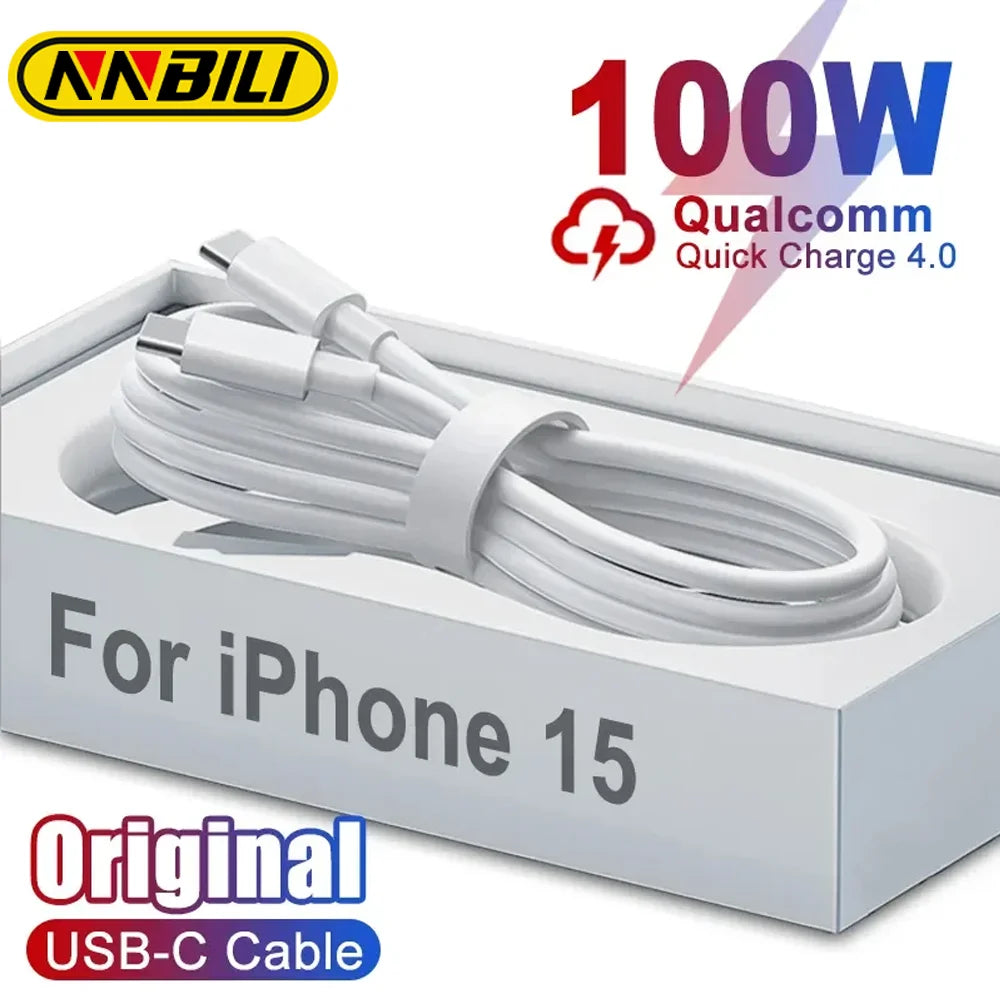 NNBILI For iPhone 15 pro Max USB-C Cable For Xiaomi Samsung Huawei Fast Charger Type-C to Type C Cable Phone Accessories