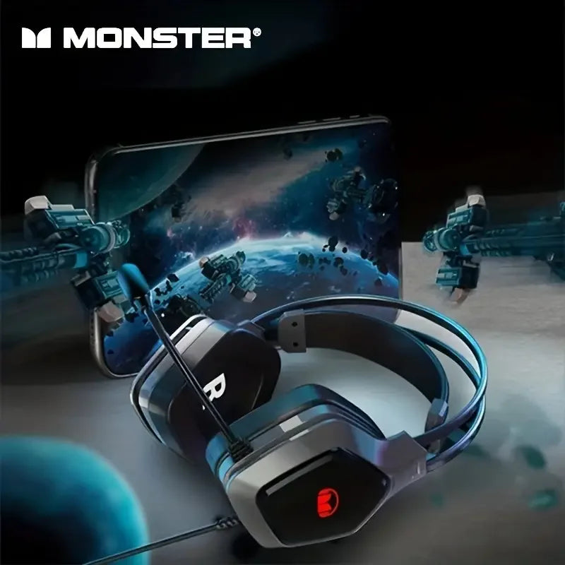 سماعات Monster N1 N1S الأصلية 3.5MM/USB للحد من الضوضاء وسماعات الألعاب اللاسلكية وسماعات الرأس ذات زمن الوصول المنخفض