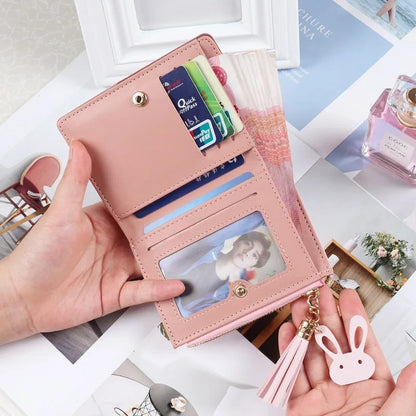 Women Fashion Short Wallet Coin Purse for Women Card Holder Small Ladies Wallet Female Two-fold Hasp Mini Cute Clutch