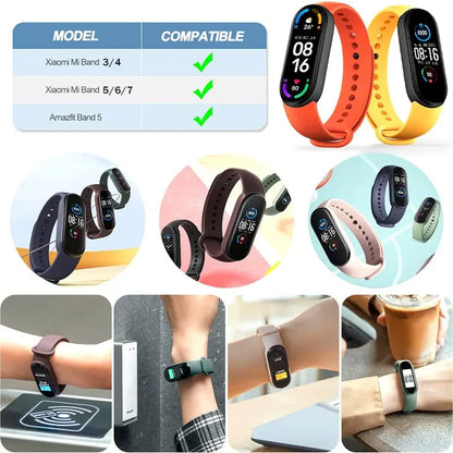 Watchband For Xiaomi Mi Band 7 6 Bracelet Silicone Sport Watch Wristband Miband 4 Belt Pulsera Correa Mi Band 3 4 5  Accessories