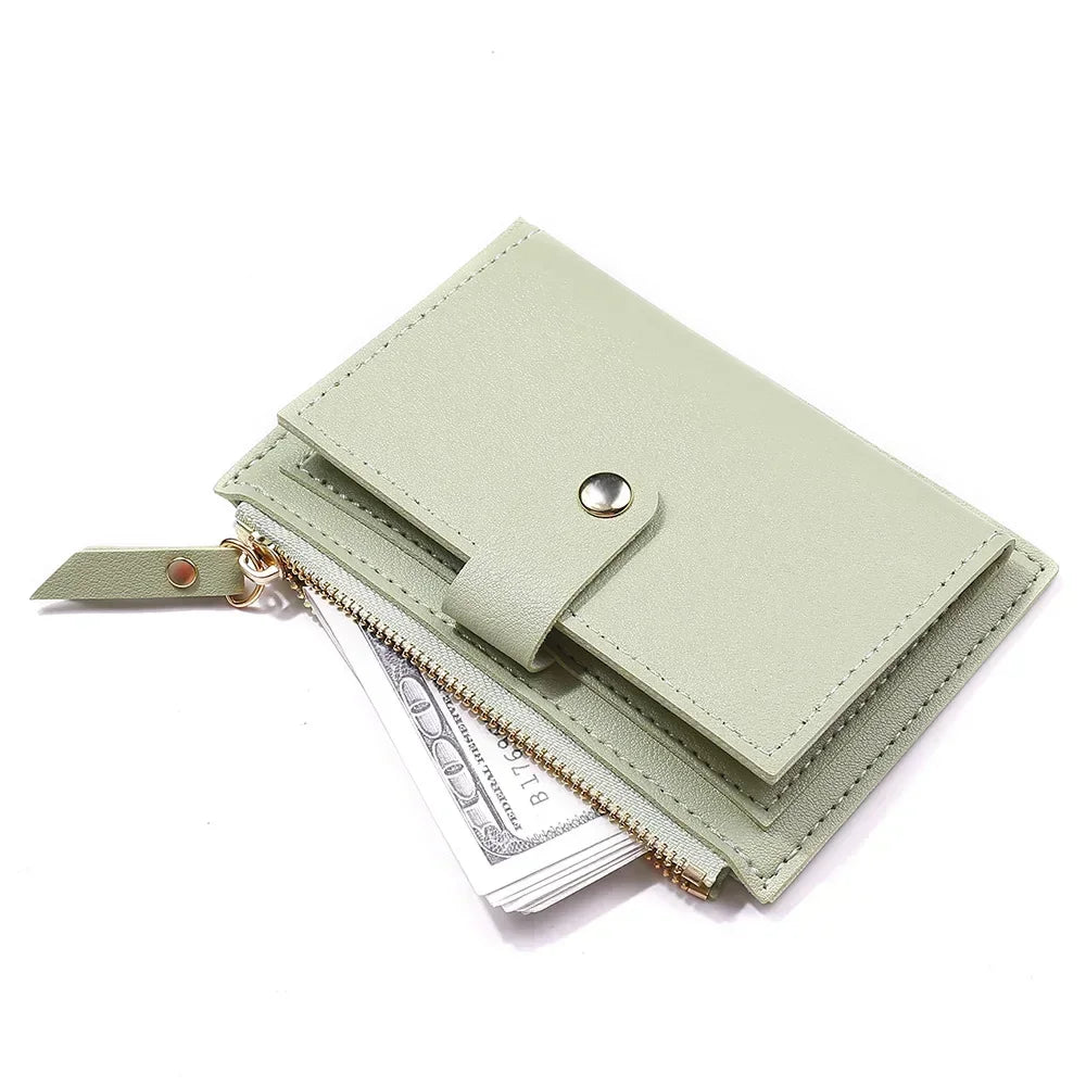 Women Short Wallet Fashion Simple PU Leather Small Purse Ladies Card Bag Women Clutch Bag Female Purse Money Clip Wallet