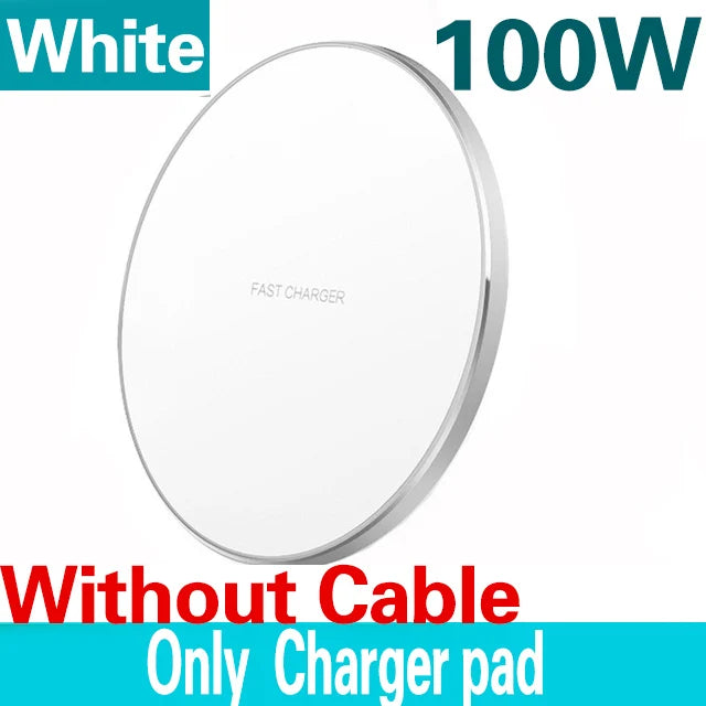 100W Wireless Charger Pad for iPhone 15 14 13 12 11 Pro Max X Samsung Xiaomi Phone Chargers Induction Fast Charging Dock Station