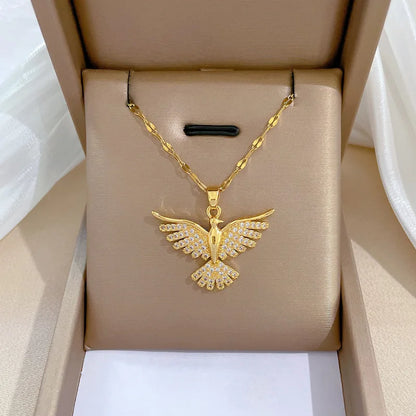 Exquisite and Fashionable Phoenix Spreading Wings Banquet Wedding Necklace Women&