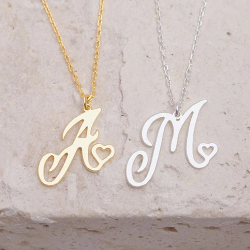 Cheap Items A-Z Initial Letter Pendant Necklaces For Women Stainless Steel Jewelry Collier Femme Bff Gifts