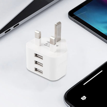 Dual USB Ports PD Wall Charger Fast Quick Charging Power Adapters 5V 3.1A 2A 1A Travel Plug Adapter for IPhone 15 14 13 UK Plug