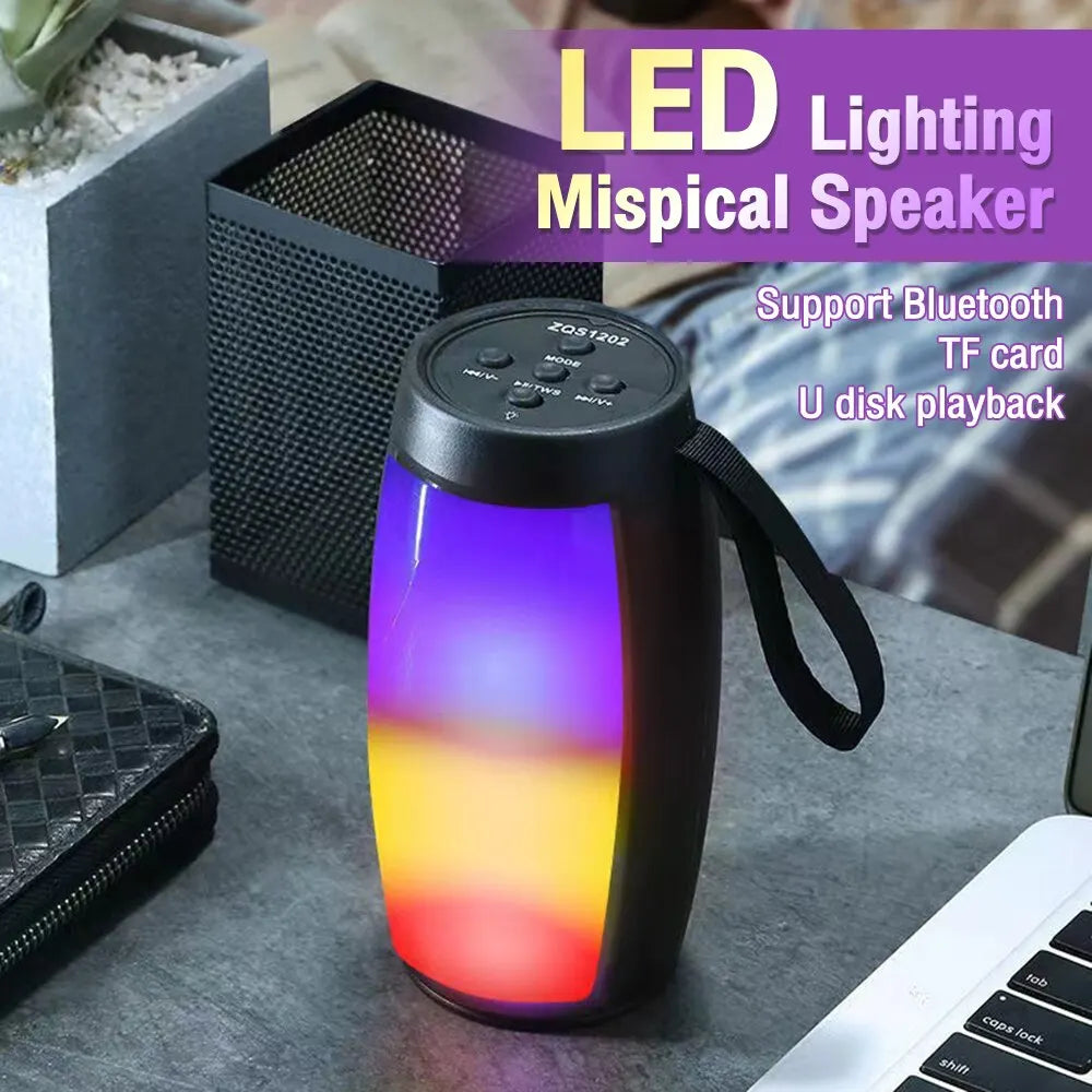 LED Colorful Light Wireless Bluetooth Speakers Mini Powerful Portable Sound Box Subwoofer Car Audio Bass MP3 Player Sound System