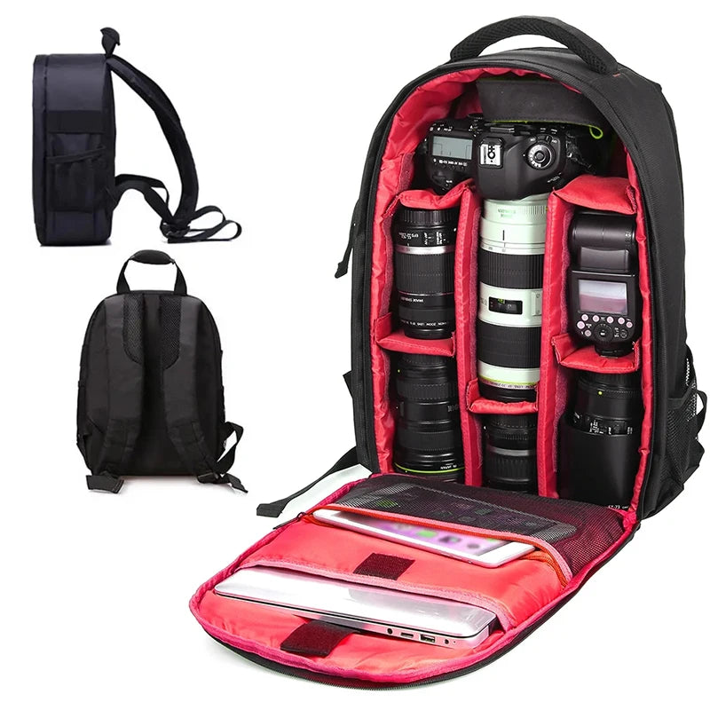 Multi-functional Camera Bag Nikon Canon Digital Lens Outdoor Photography Backpack Lightweight Waterproof Fabric Large Capacity