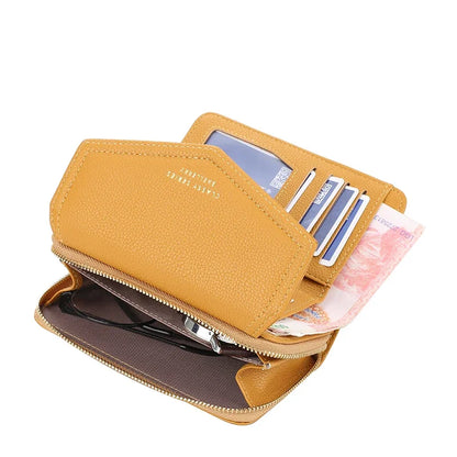 Yellow Wallets for Women Large Capacity Clutch Bag Green Zipper Coin Purse Card Holder Wallet Ladies Purses Leather Red Wallet