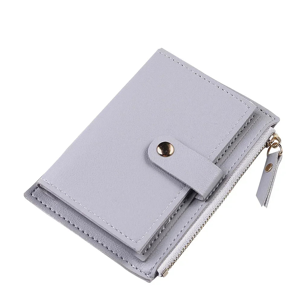 Women Short Wallet Fashion Simple PU Leather Small Purse Ladies Card Bag Women Clutch Bag Female Purse Money Clip Wallet