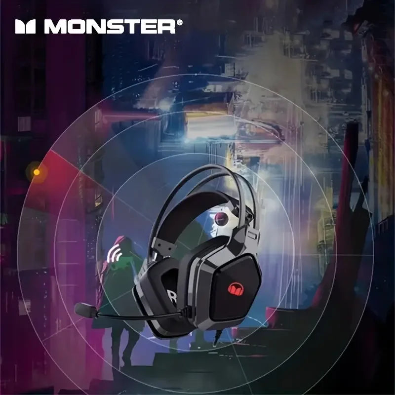 سماعات Monster N1 N1S الأصلية 3.5MM/USB للحد من الضوضاء وسماعات الألعاب اللاسلكية وسماعات الرأس ذات زمن الوصول المنخفض