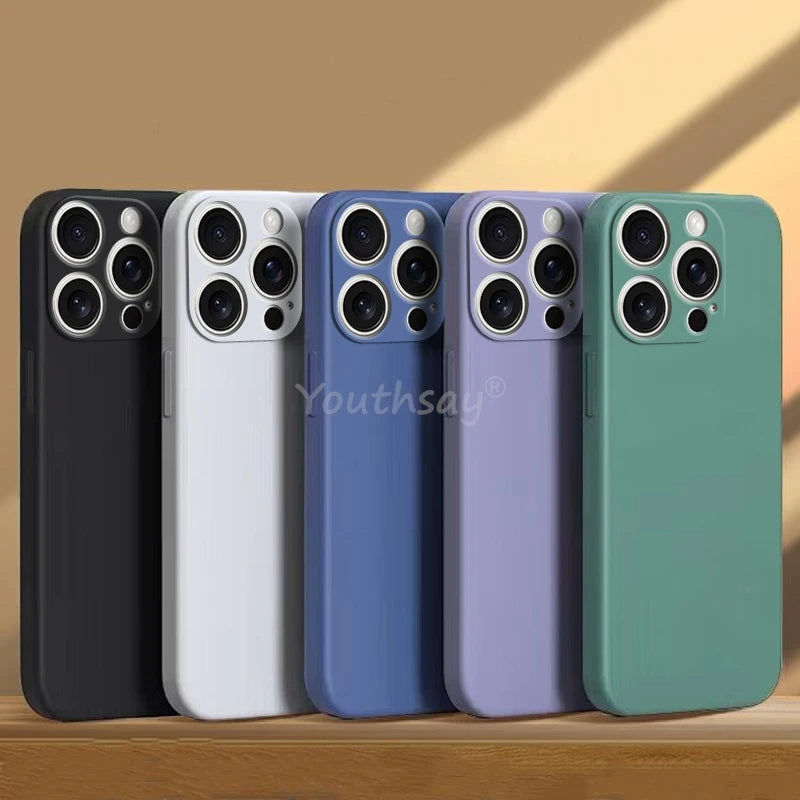 جراب لهاتف iPhone 16 Pro Max جراب عادي من السيليكون السائل لهاتف Apple iPhone 16 Pro Max جراب TPU واقي للهاتف مضاد للسقوط