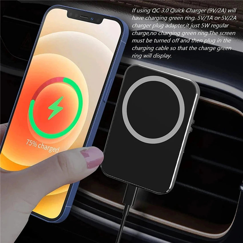 100W New magnetic Fast Car wireless car charger vent for iPhone 15/13 Pro Max/14/12/11 Pro Max mini magnetic phone holder