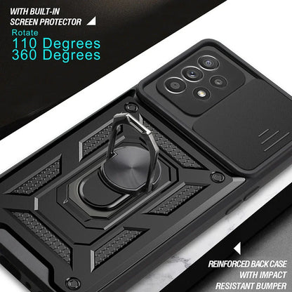 Camera Lens Military Grade Armor Case For Samsung Galaxy S24 S23 S22 Ultra Plus S21 Phone Holder Ring Stand Cover