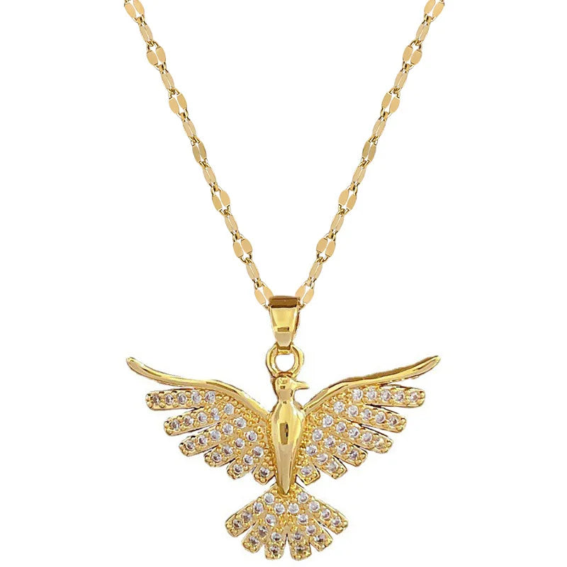 Exquisite and Fashionable Phoenix Spreading Wings Banquet Wedding Necklace Women&