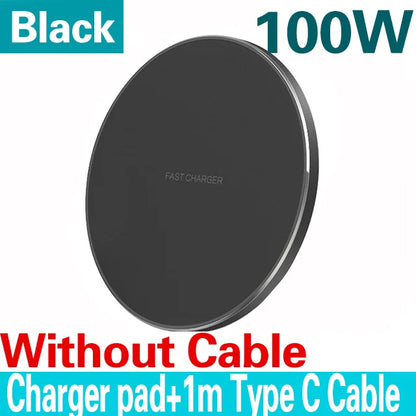 100W Wireless Charger Pad for iPhone 15 14 13 12 11 Pro Max X Samsung Xiaomi Phone Chargers Induction Fast Charging Dock Station