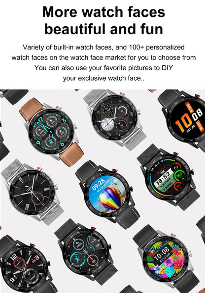 2024 New Bluetooth Call Smart Watch Men Waterproof Sport Fitness Tracker Weather Display Man Smartwatch For Huawei IOS GT3 Watch