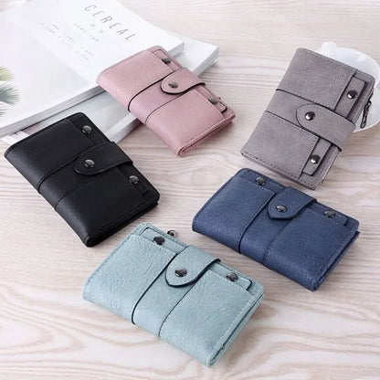 Women Wallet Retro Rivets PU Short Wallet Coin Purse Card Holders Handbag for Girls Purse Small Wallet Ladies Bolsa Feminina