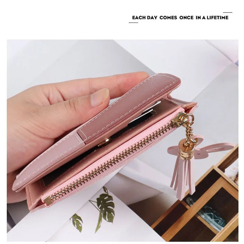 Women Fashion Short Wallet Coin Purse for Women Card Holder Small Ladies Wallet Female Two-fold Hasp Mini Cute Clutch