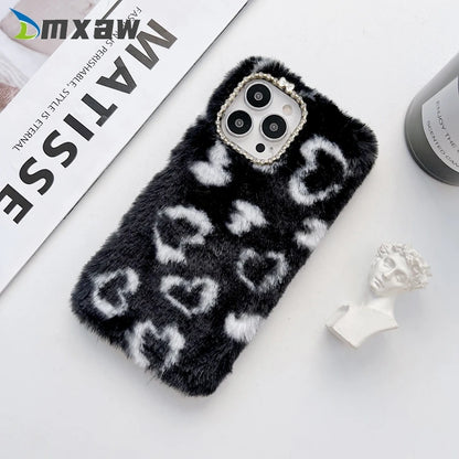 Fashion Plush Fur Phone Case For Xiaomi Redmi 10 9T 9C 9A 9 Note 11 10 8 9 7 6 Pro Max 10S 9T 9s 8T Leopard Fluffy Soft Case