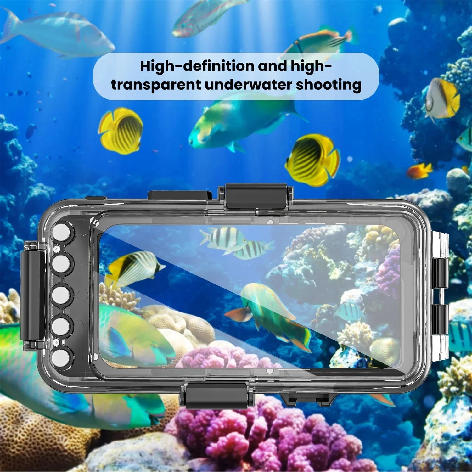 2024 New 30M Bluetooth Diving Waterproof Housing Photo Video Taking Underwater Cover Case for iPhone Samsung Huawei Xiaomi Redmi