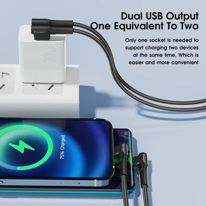 Essager 10W US Dual USB Charger Adapter Fast Charge For iPhone 14 13 Pro Max Xiaomi Huawei Portable Mobile Phone Travel Charging