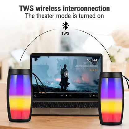 LED Colorful Light Wireless Bluetooth Speakers Mini Powerful Portable Sound Box Subwoofer Car Audio Bass MP3 Player Sound System