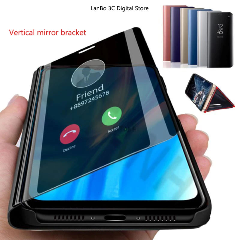 360 ° glass mirror stereoscopic stand phone case suitable for Samsung Galaxy S8 S9 S10 S20 S21 S22 S23 S24 Plus Ultra FE