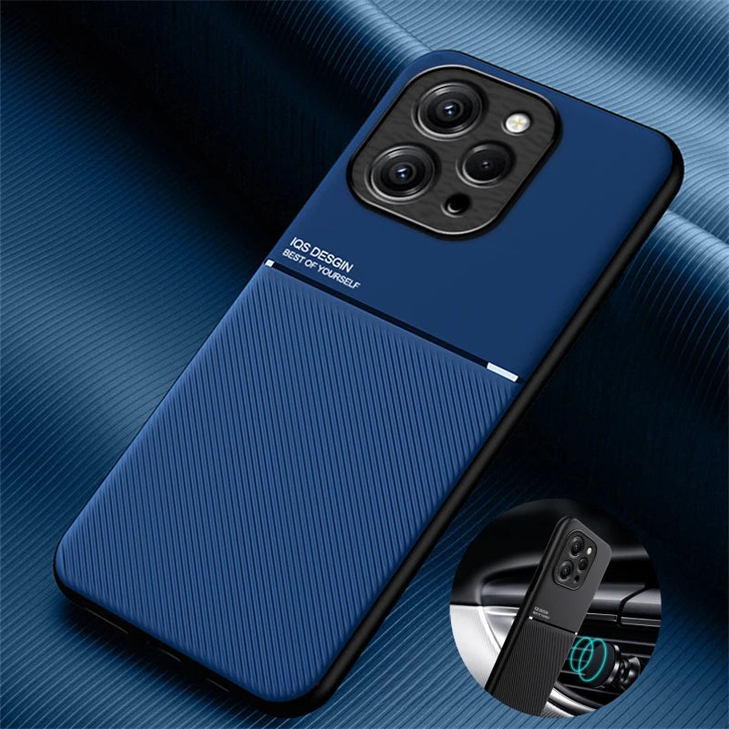 For Xiaomi Redmi 12 4G Case Car Magnetic Holder Leather Phone Cases For Redmy Redmi 12 Redmi12 4g 2023 Soft Silicone Back Cover