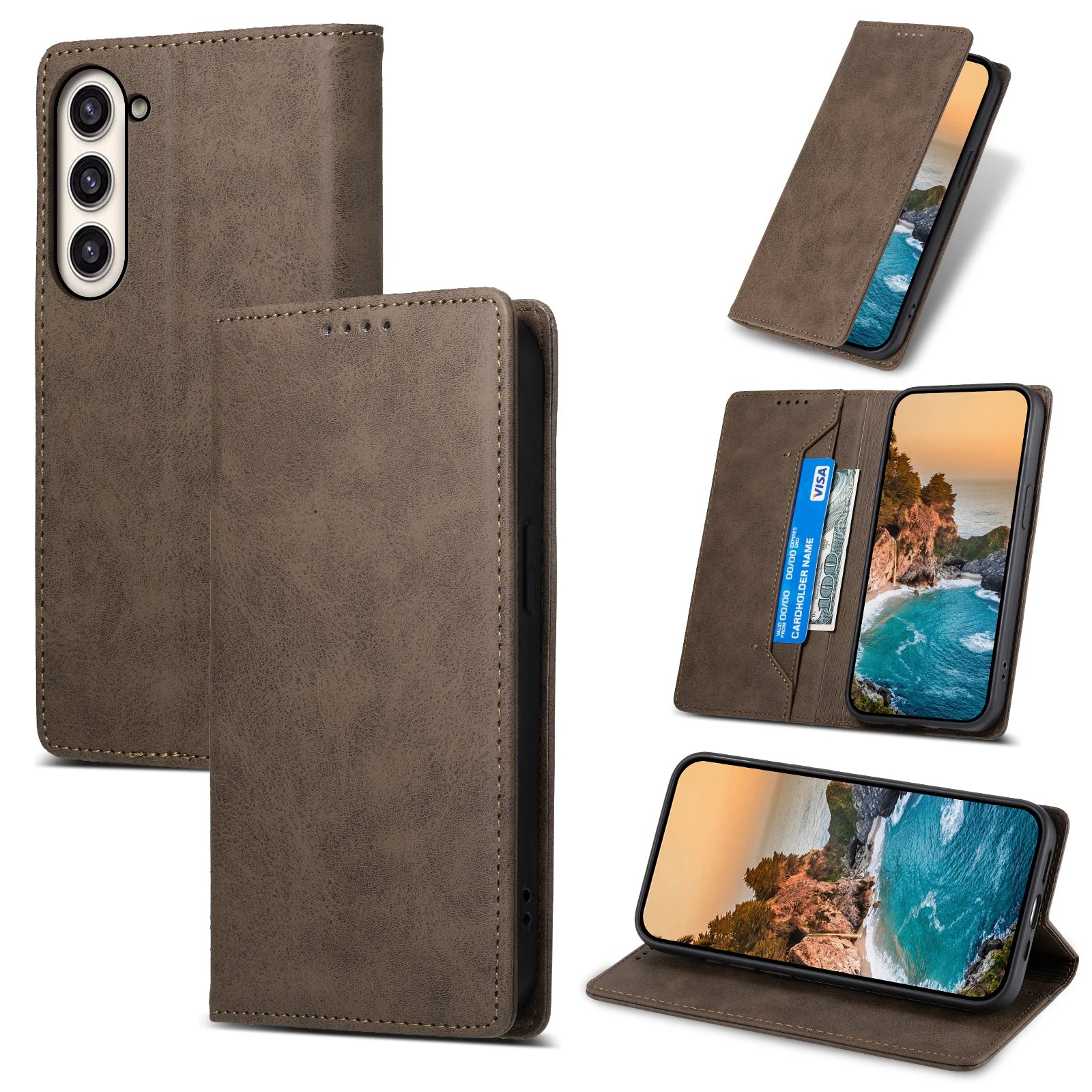 Flip Leather Case For Samsung Galaxy S24 Ultra S23 S22 S21