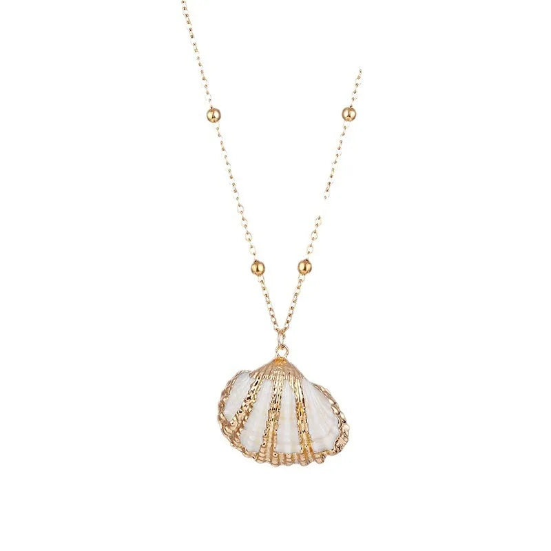 Bohemia Conch Shells Necklace Sea Beach Shell Pendant Necklace For Women Female Shell Cowrie Summer Party Gift Jewelry