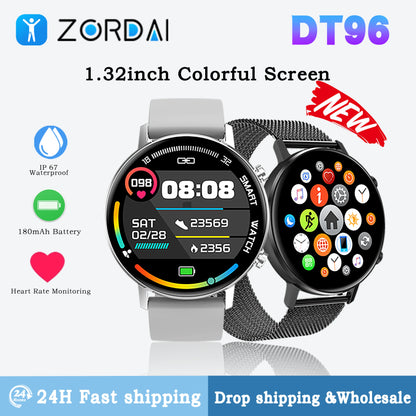 Zordai DT96 2024 Smartwatch Waterproof Heart Rate Sport Smart Watch Compatible with Xiaomi Phone fitness tracker for Men Women