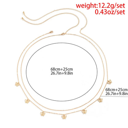 Classic Retro Cute Butterfly Waist Belly Chain for Women Summer Beach Sexy Simple Body Chain Vacation Jewelry Accessories Gift