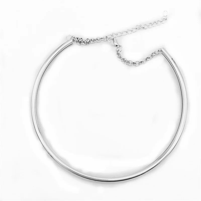 Simple Metal Collar Women&