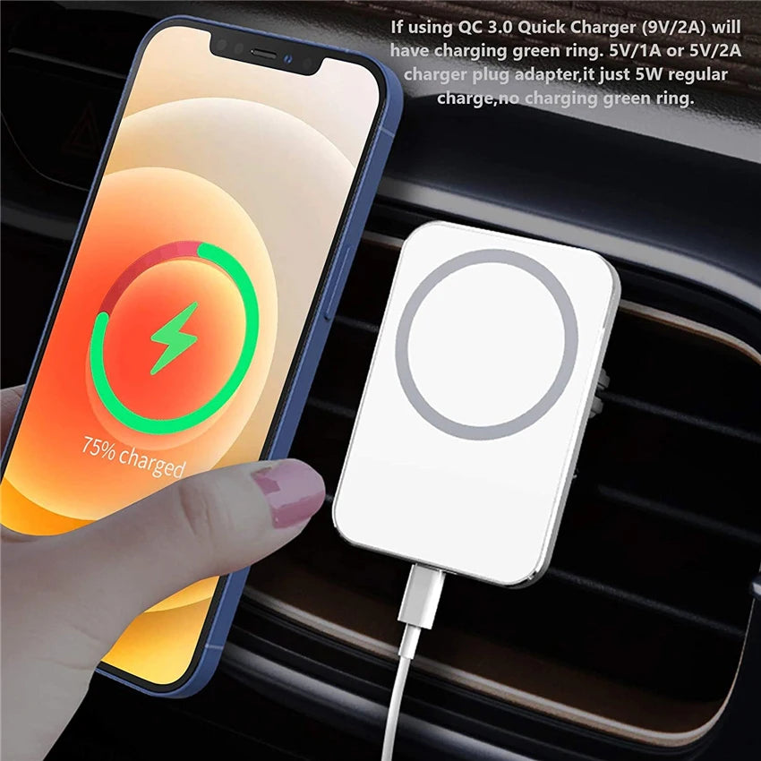 100W New magnetic Fast Car wireless car charger vent for iPhone 15/13 Pro Max/14/12/11 Pro Max mini magnetic phone holder