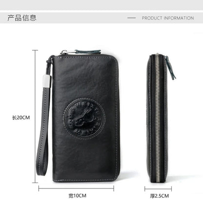 100% Genuine Leather Wallet RFID Anti-theft Brush Men&