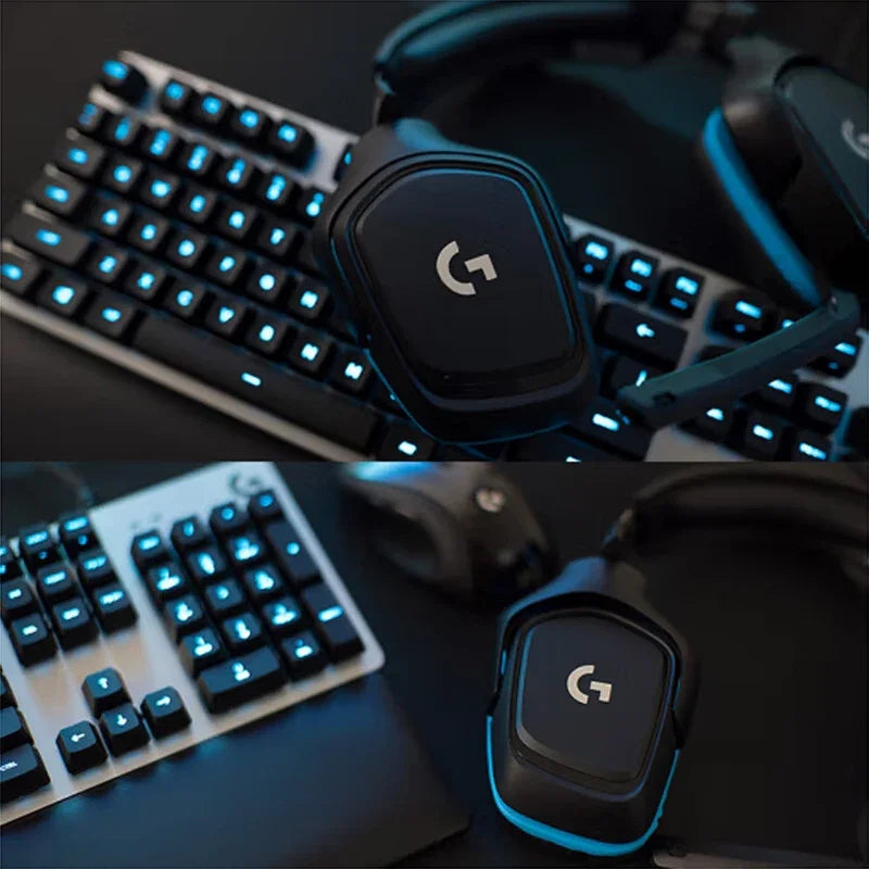 سماعة الألعاب Logitech G431 السلكية بصوت محيطي 7.1 ومشغلات صوت 50 مم ومقبس صوت 3.5 مم وسماعات رأس خفيفة الوزن