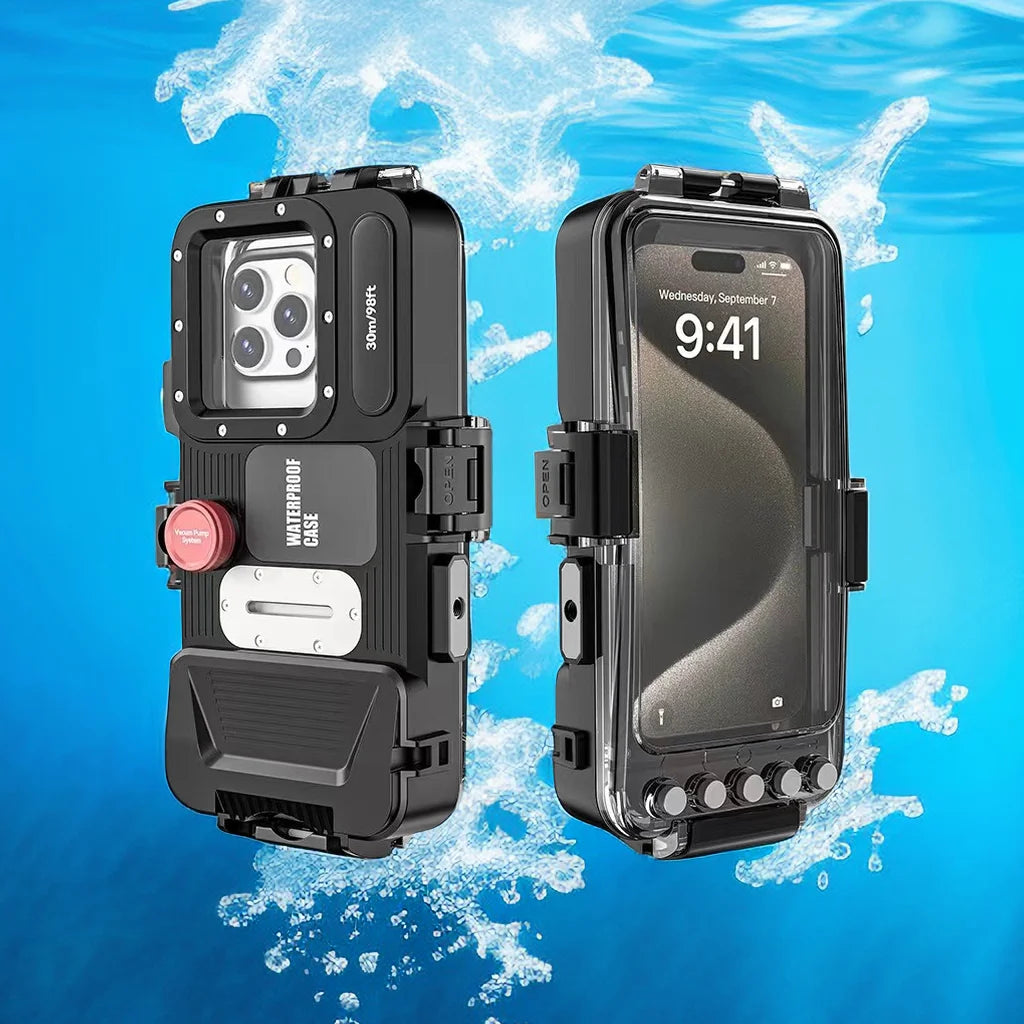 2024 New 30M Bluetooth Diving Waterproof Housing Photo Video Taking Underwater Cover Case for iPhone Samsung Huawei Xiaomi Redmi