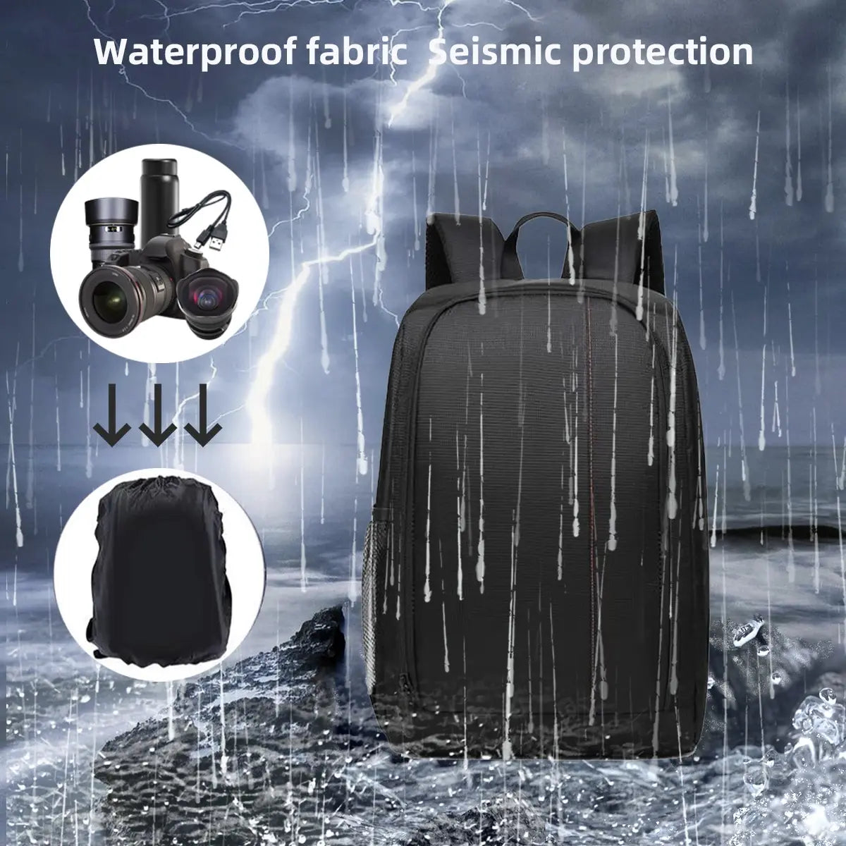 Multi-functional Camera Bag Nikon Canon Digital Lens Outdoor Photography Backpack Lightweight Waterproof Fabric Large Capacity